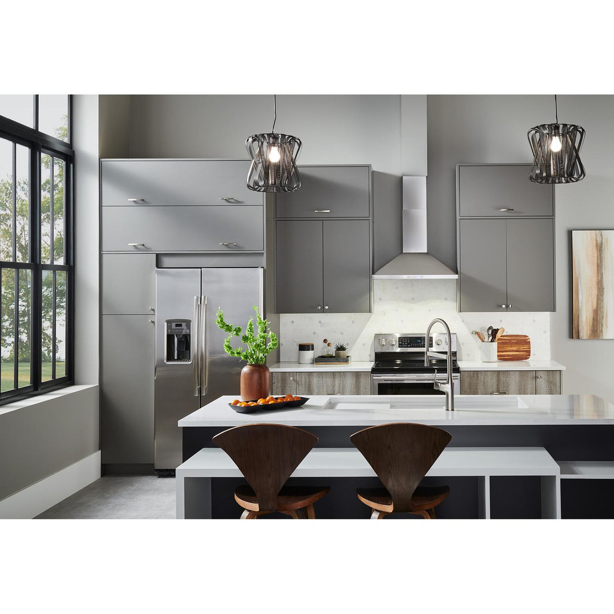 **DISCONTINUED** Broan® 30-Inch Convertible Wall-Mount Pyramidal Chimney Range Hood, 630 MAX CFM, Stainless Steel