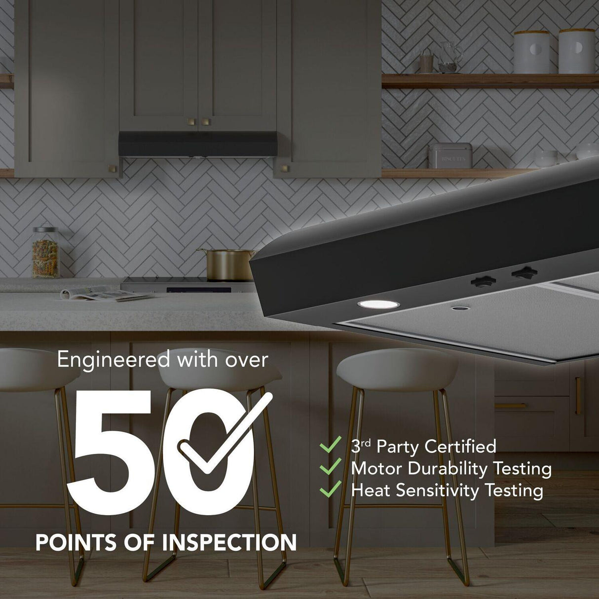 Broan-NuTone 30-Inch Under Cabinet Range Hood, ENERGY STAR, 350 Max Blower CFM, White