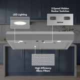 Mantra 36-Inch 350 MAX Blower CFM 1.5 Sones Stainless Steel Range Hood
