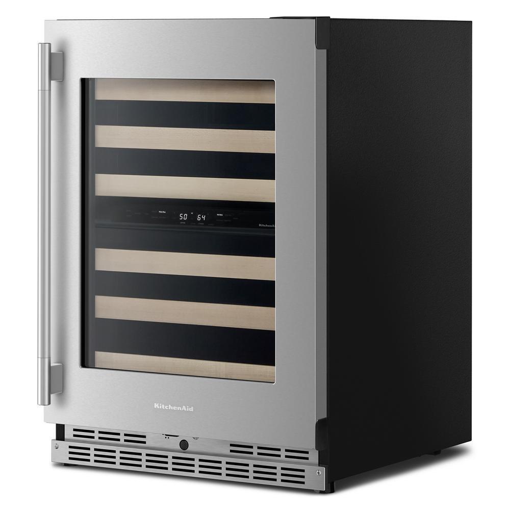 24" Undercounter Wine Cellar with Full-Extension Wood-Front Racks