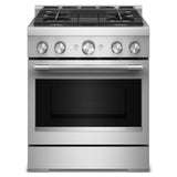 KitchenAid® 30-Inch 4 Burner Commercial-Style Gas Range with No Preheat Air Fry Mode