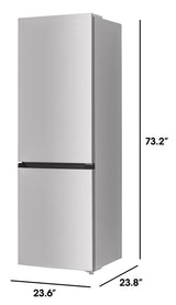 10.4 cu. ft. Counter Depth 24 in. Bottom Freezer 2-Door Refrigerator with Reversible Door in Stainless Steel