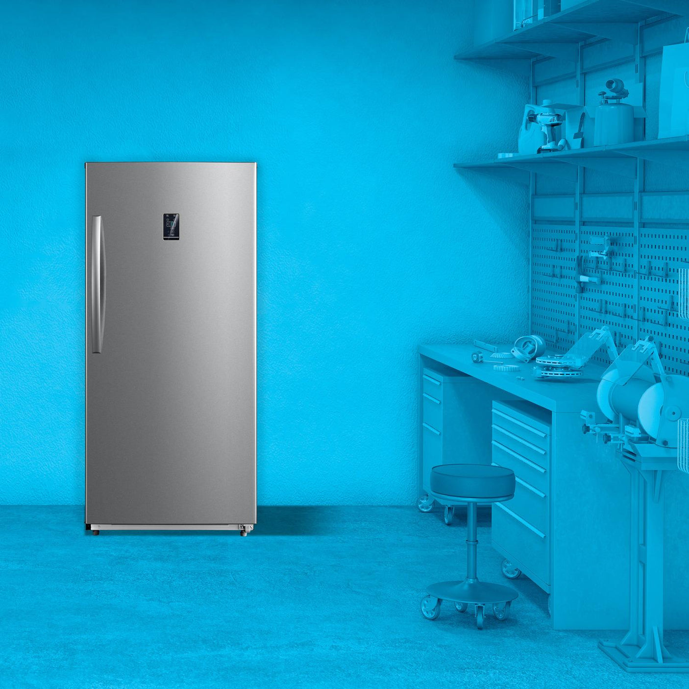 Element Electronics 13.8 cu. ft. Upright Convertible Freezer/Refrigerator - Stainless Steel, ENERGY STAR (EUF14CECS)