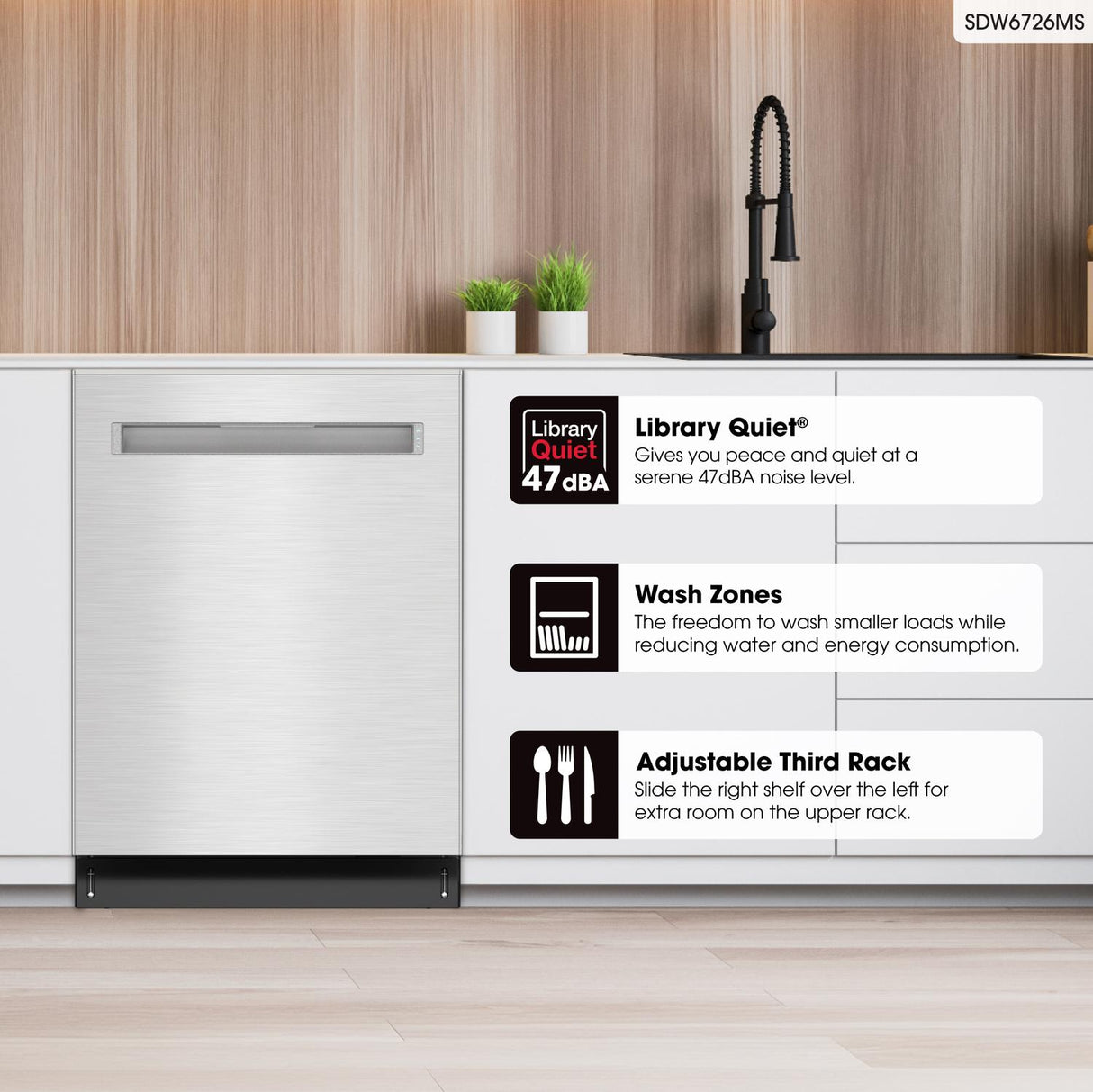 Sharp 24 in. Stainless Steel 47dB Dishwasher