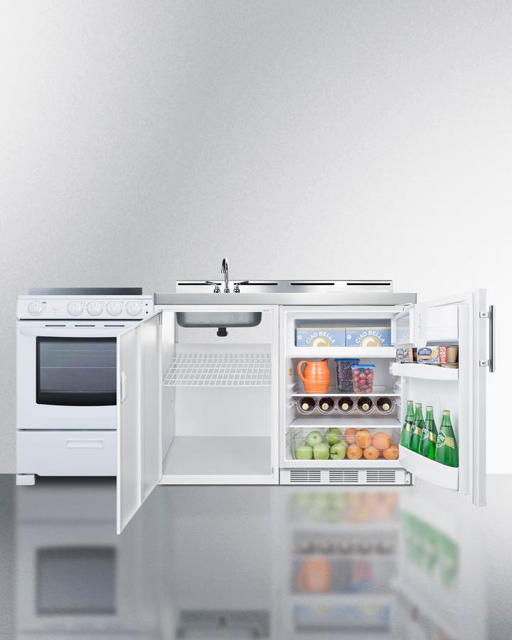72" Wide All-in-one Kitchenette With Electric Range