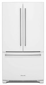 25 Cu. Ft. 36-Width Standard Depth French Door Refrigerator with Interior Dispense - White