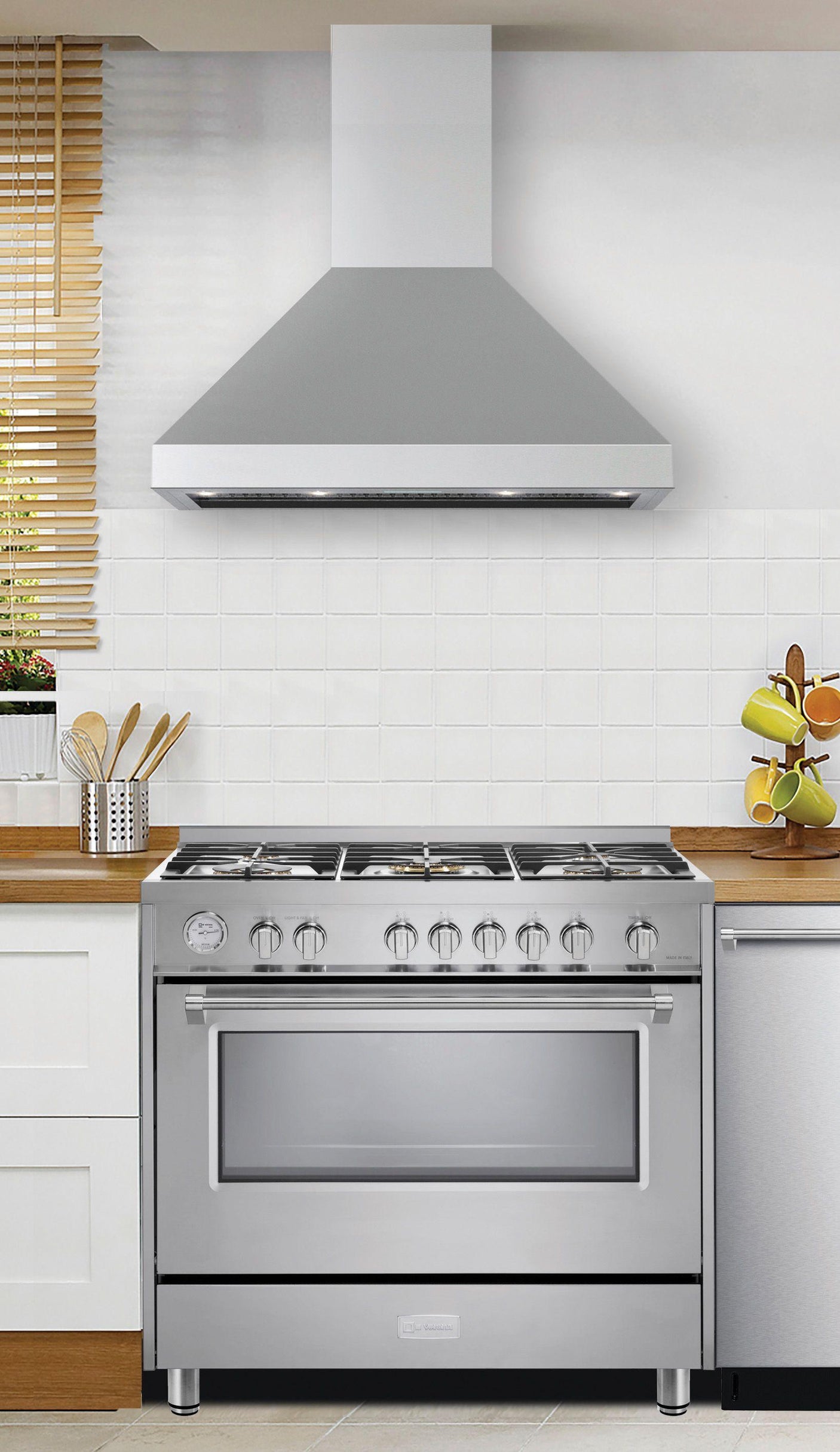 36" Designer Chimney Wall Hood- 600 CFM - 4 Speeds