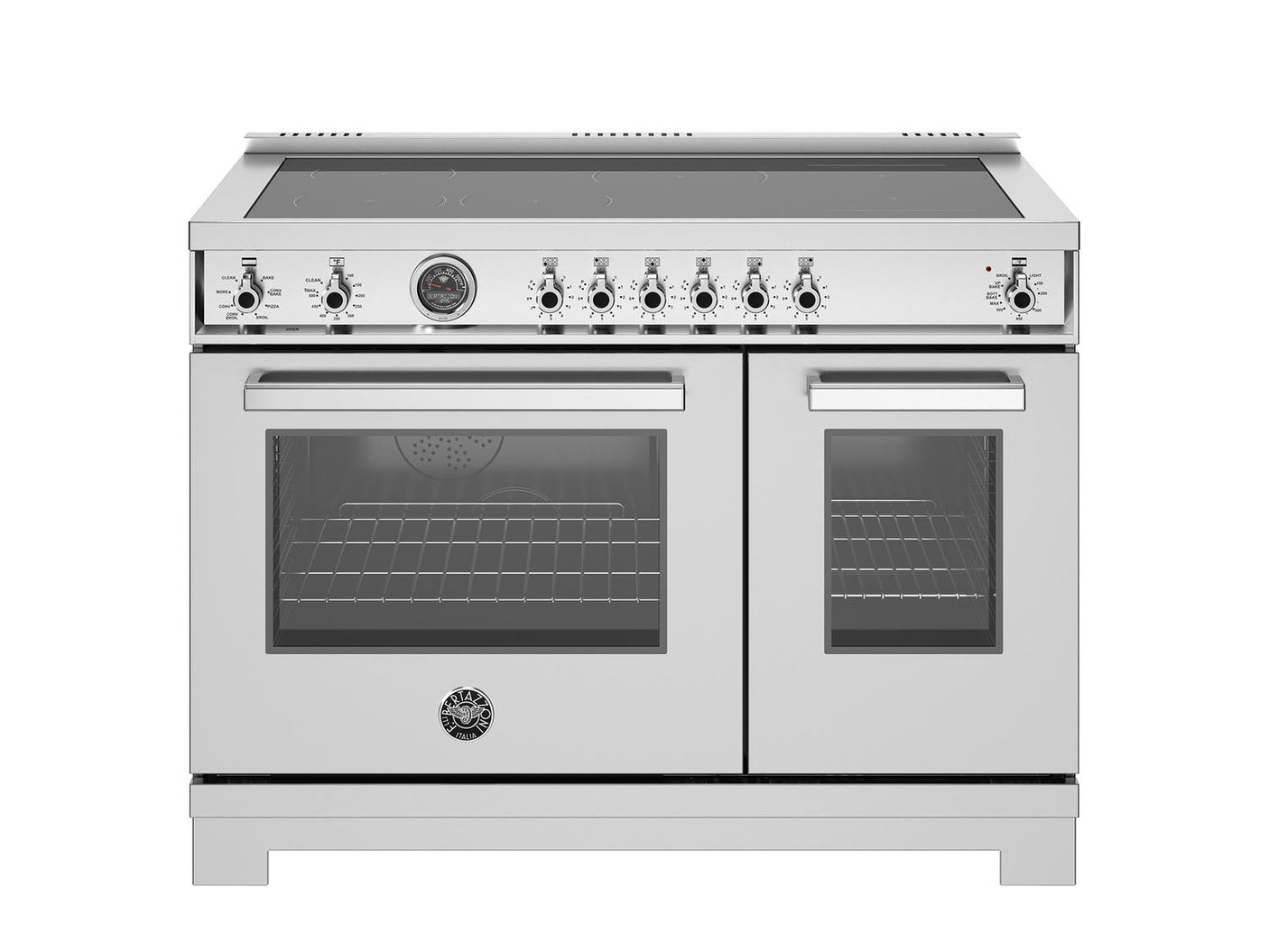 48 inch Induction Range, 6 Heating Zones and Cast Iron Griddle, Electric Self-Clean Oven Carbonio