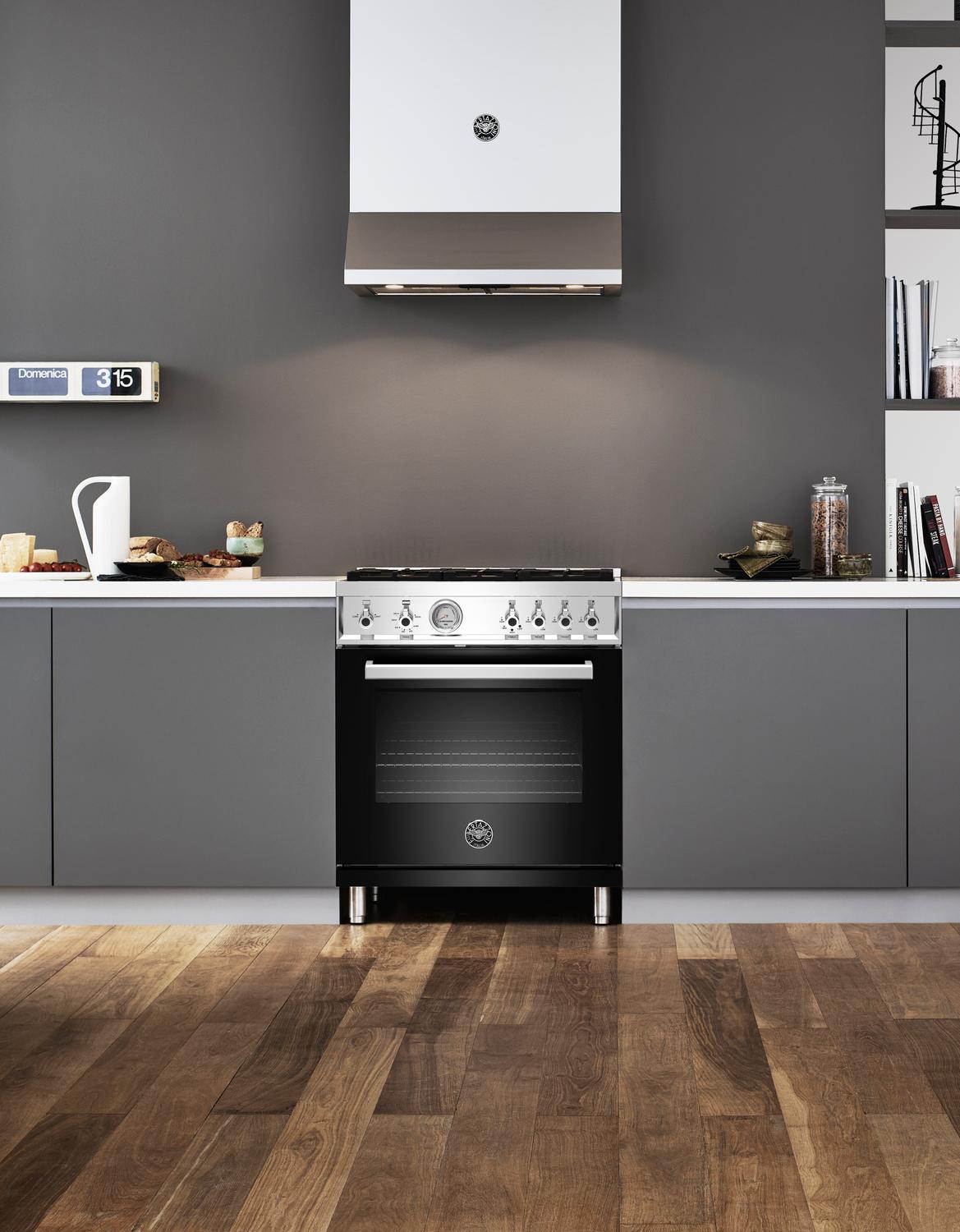 30 inch All Gas Range, 4 Brass Burner Nero