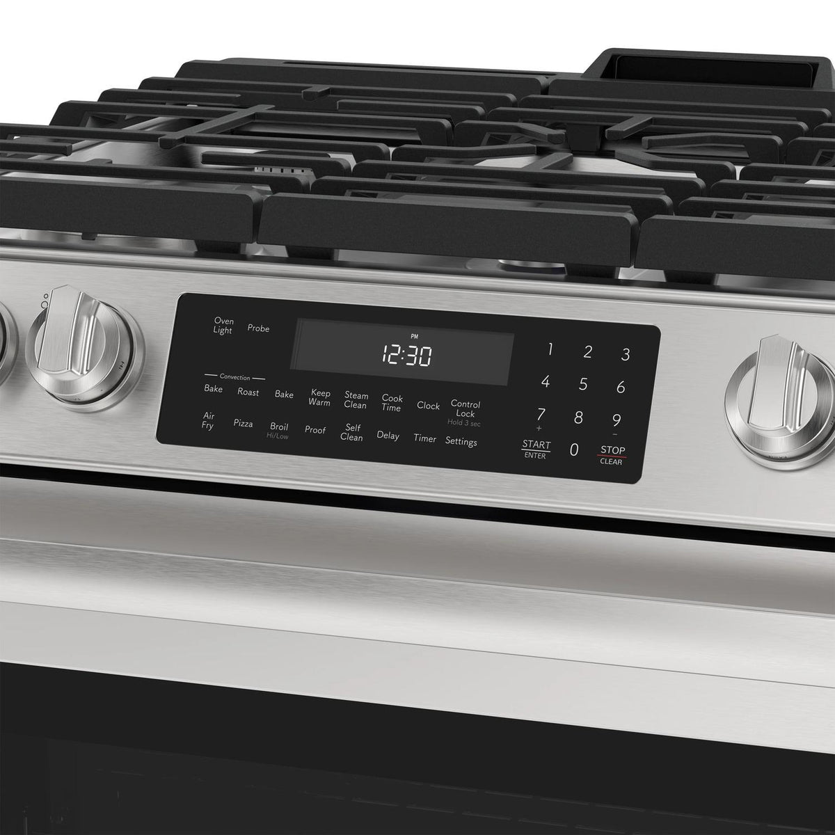 30 in. 5 Burner 6.1 cu. ft. Slide-in Gas Range with True European Convection