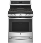 GE Profile™ 30" Smart Dual-Fuel Free-Standing Convection Range with Warming Drawer