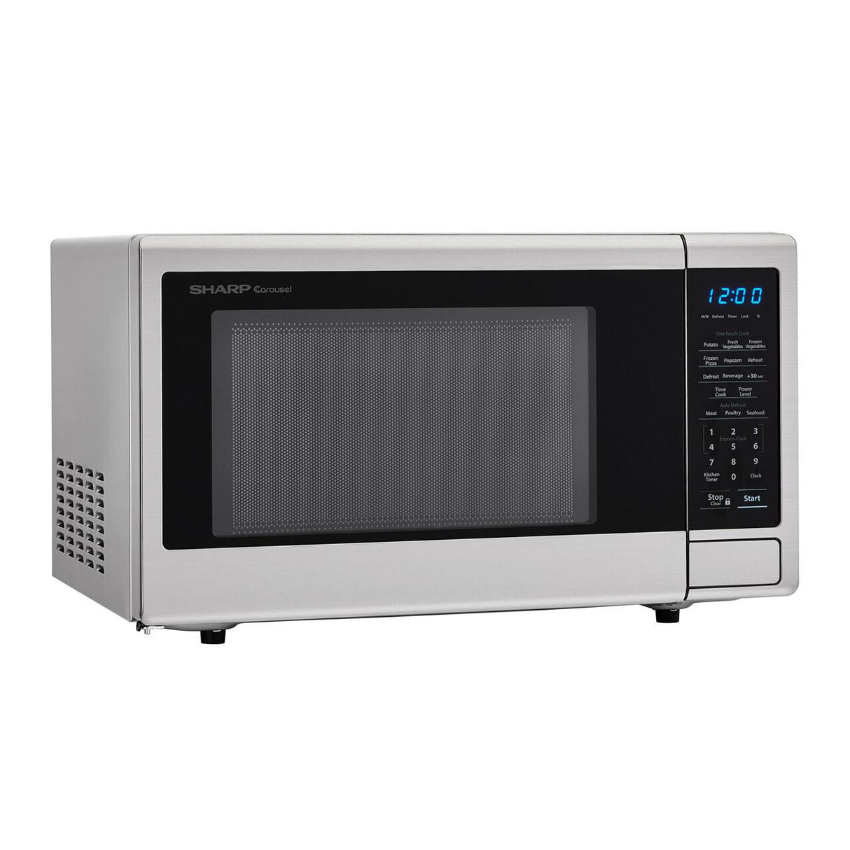 1.1 cu. ft. 1000W Sharp Stainless Steel Carousel Countertop Microwave Oven
