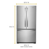 36-Inch Wide Counter-Depth French Door Bottom Mount Refrigerator - 20 cu. ft.