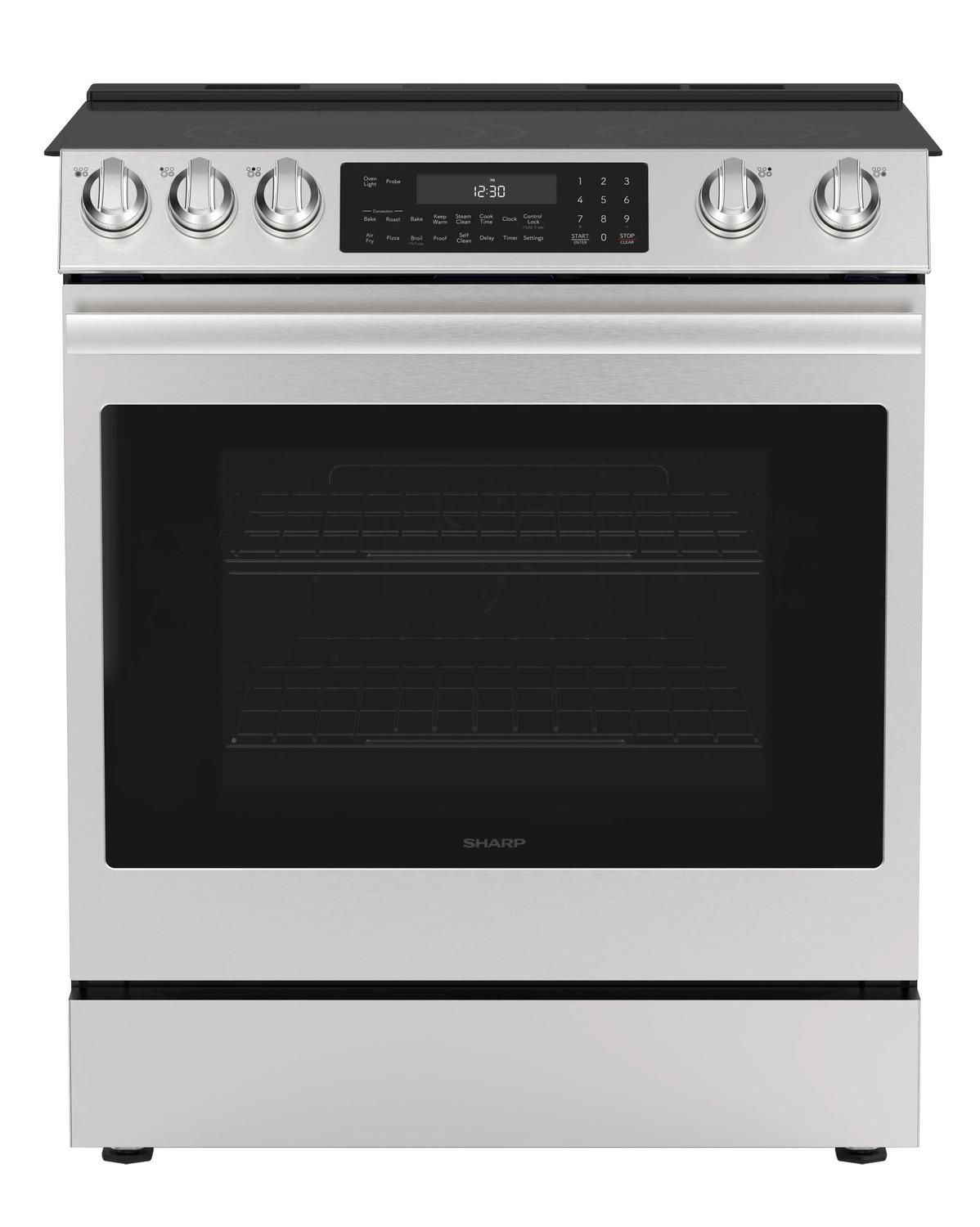 30 in. 5 Burner 6.3 cu. ft. Slide-in Electric Range with True European Convection