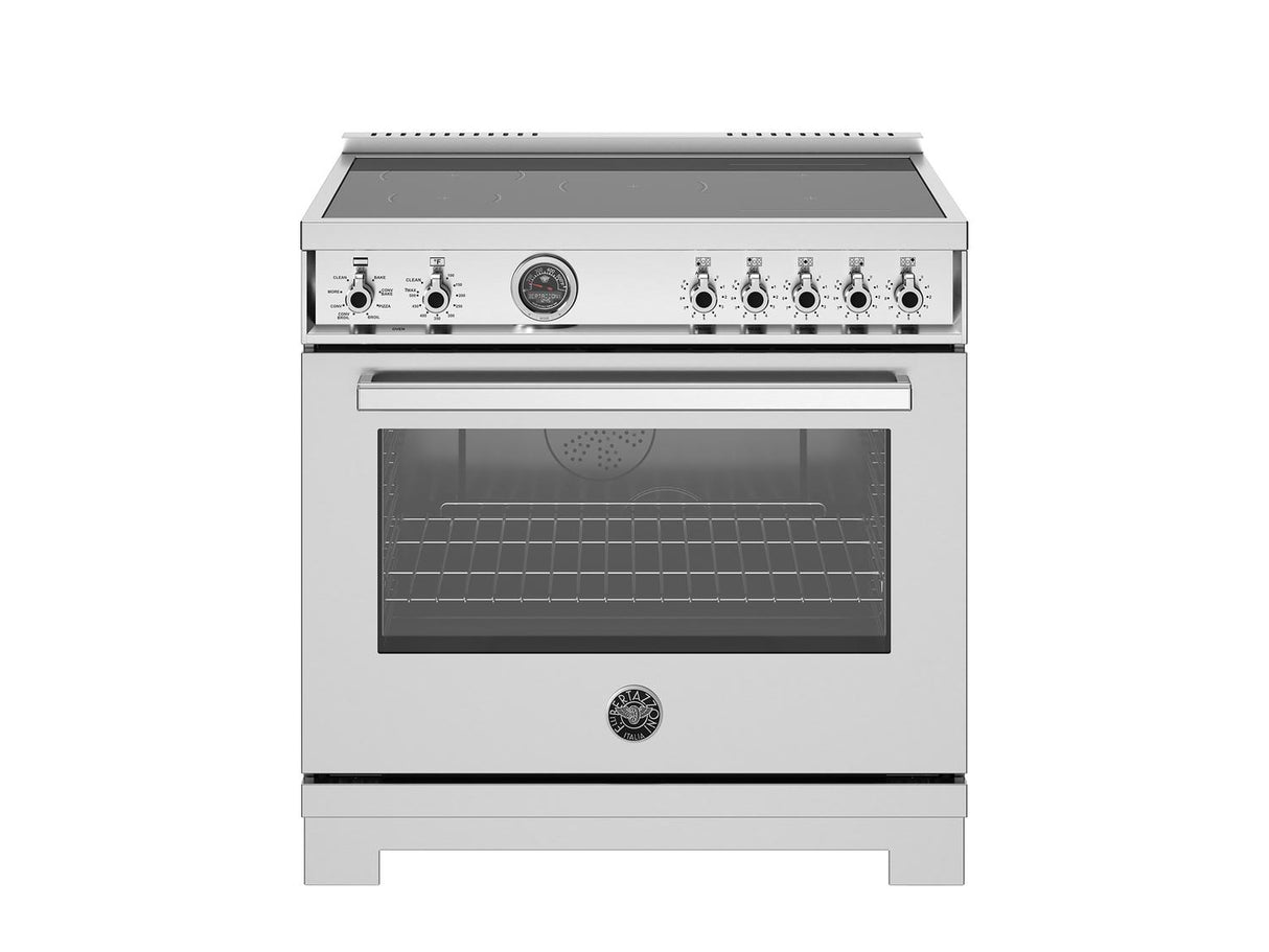 36 inch Induction Range, 5 Heating Zones and Cast Iron Griddle, Electric Self-Clean Oven Carbonio