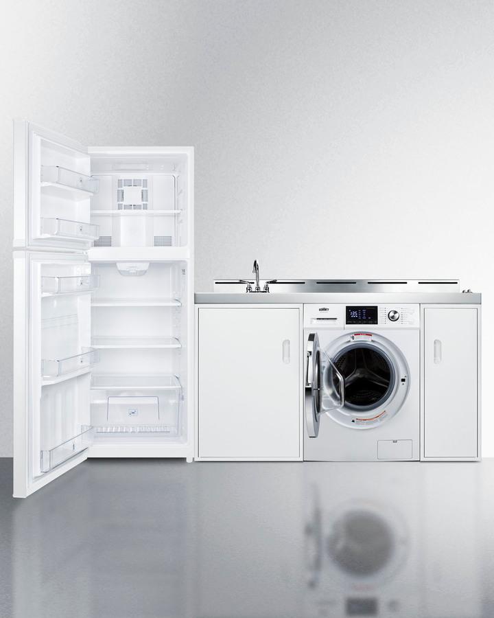 86" Wide All-in-one Kitchenette With Washer/dryer Combo