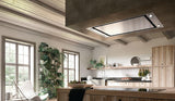 36" X 19" ceiling mount stainless steel island hood
