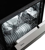Midea 24" Front Control Dishwasher with Stainless Steel Tub and Interior LED Light