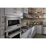 Built-In Low Profile Microwave Slim Trim Kit with Pocket Handle, Stainless Steel, fits cut-out height 12"