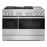 NOIR™ 48" Dual-Fuel Professional-Style Range with Chrome-Infused Griddle and Grill
