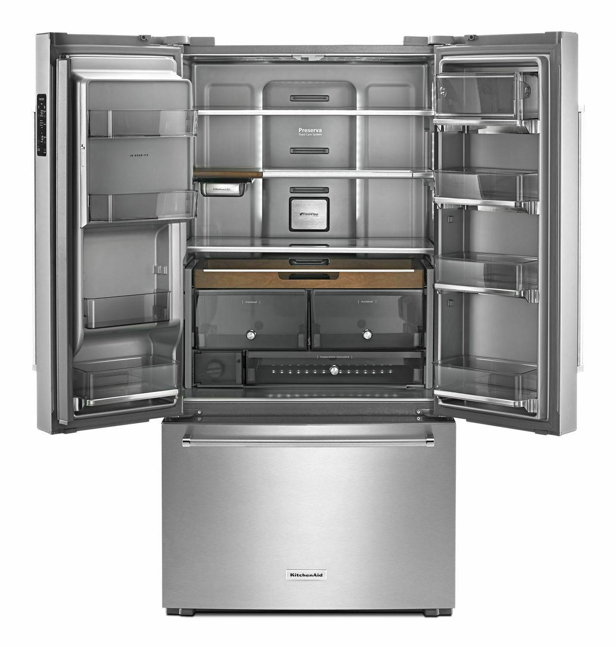 23.8 cu. ft. 36" Counter-Depth French Door Platinum Interior Refrigerator - Stainless Steel