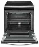 4.8 cu. ft. Guided Electric Front Control Range With The Easy-Wipe Ceramic Glass Cooktop - Black-on-Stainless
