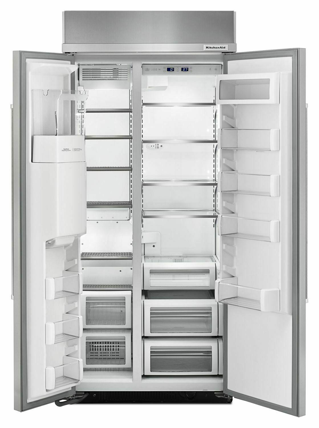 20.8 cu ft 36-Inch Width Built-In Side-by-Side Refrigerator with PrintShield™ Finish - Stainless Steel with PrintShield™ Finish