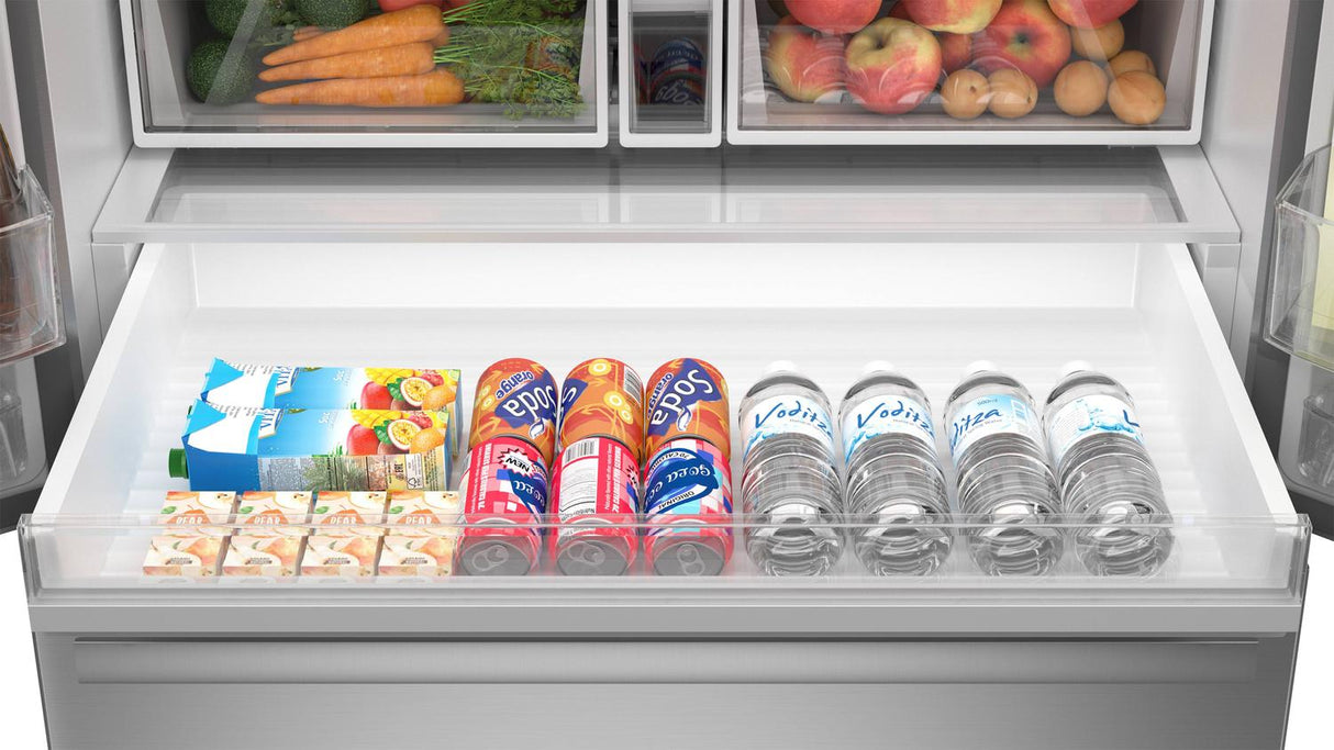 28.9 cu.ft. Standard Depth 36 in. French 3-Door Refrigerator with Water Dispenser in Stainless Steel