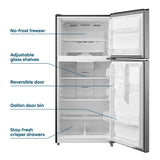 Element Electronics 18.1 cu. ft. Top Freezer Refrigerator - Stainless Steel, ENERGY STAR (ERT18CSES)