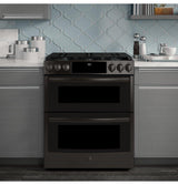 GE Profile™ 30" Smart Slide-In Front-Control Gas Double Oven Convection Range