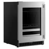 24" Beverage Center with Glass Door and Metal-Front Racks