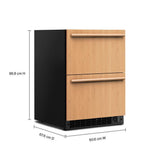 24" Panel-Ready Undercounter Double-Drawer Refrigerator/Freezer