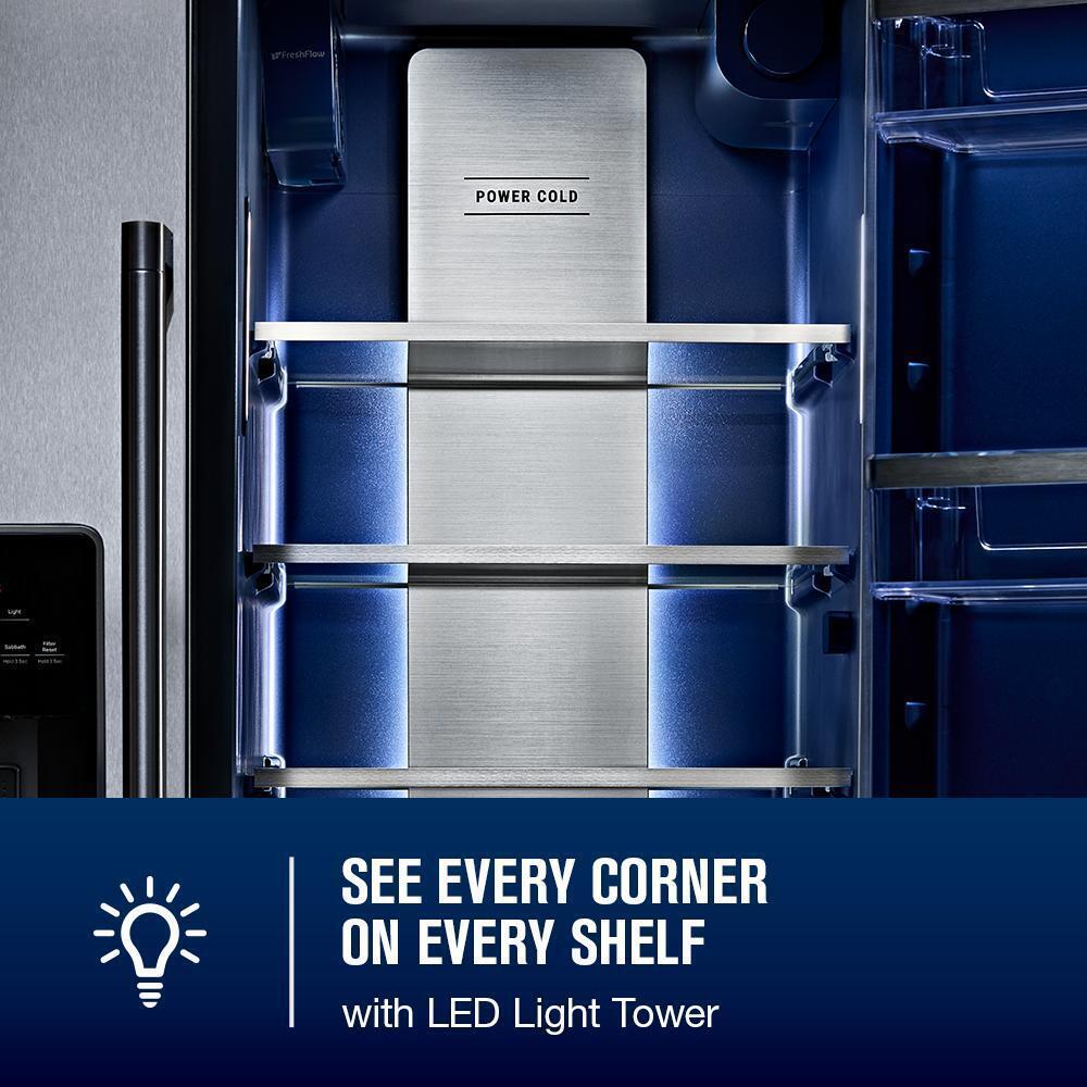 36-inch Wide Full-Depth Side-by-Side Refrigerator with Arctic Blue Interior - 28.7 Cu. Ft.