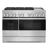NOIR™ 48" Dual-Fuel Professional-Style Range with Chrome-Infused Griddle and Steam Assist