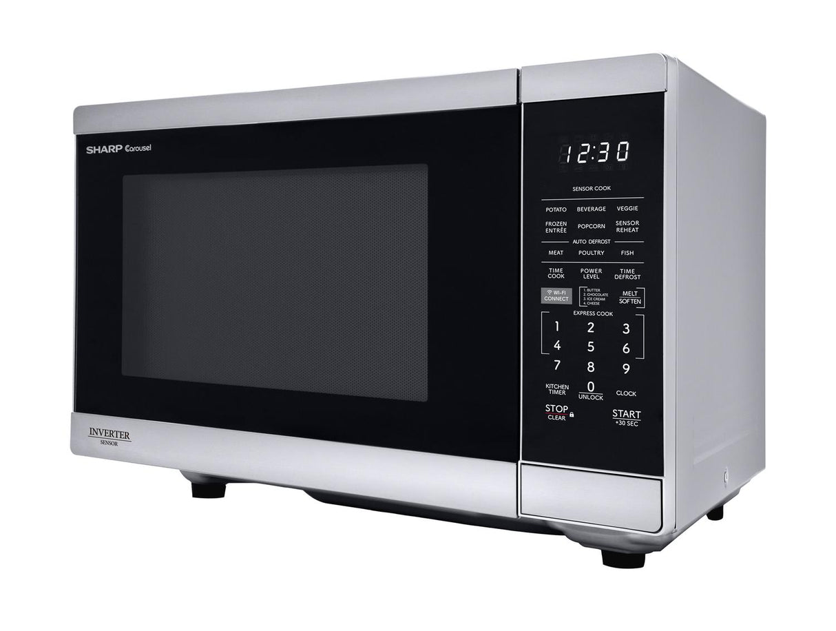 Sharp 1.4 cu. ft. 1100W Smart Stainless Steel Microwave Oven with Inverter Technology
