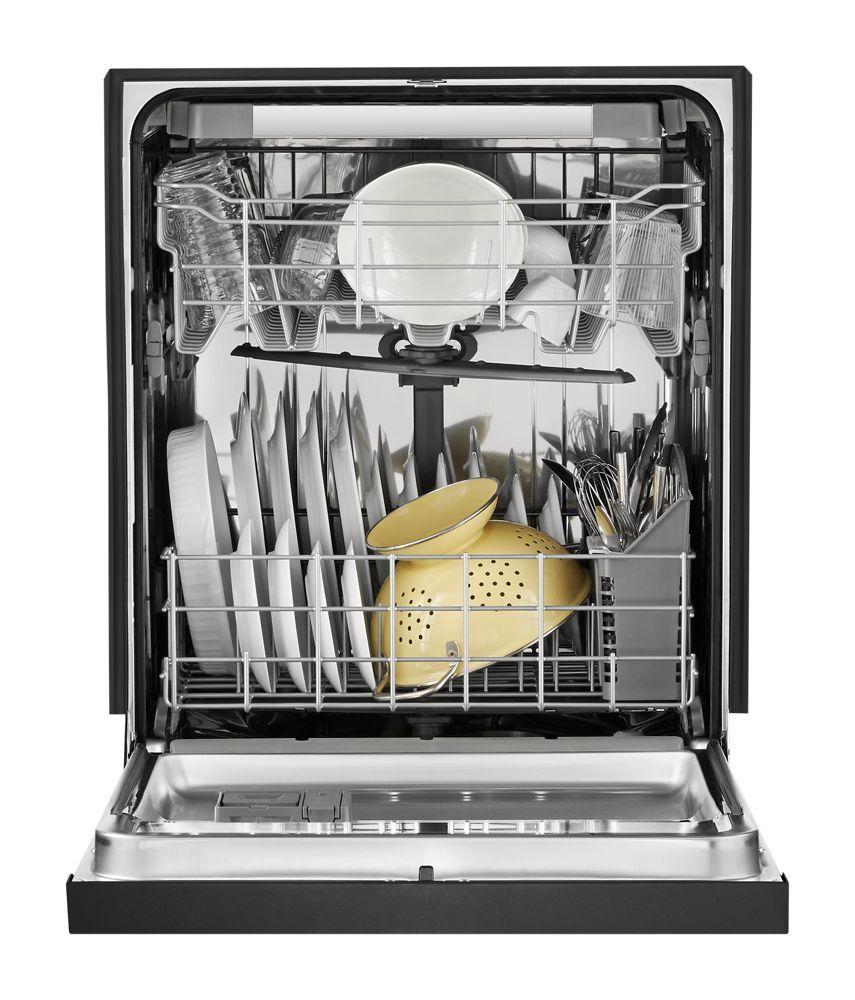 Stainless steel dishwasher with third level rack