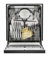 Stainless steel dishwasher with third level rack