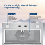 Broan® 21-Inch Custom Range Hood Power Pack Insert w/ Easy Install System, 300 Max Blower CFM, Stainless Steel