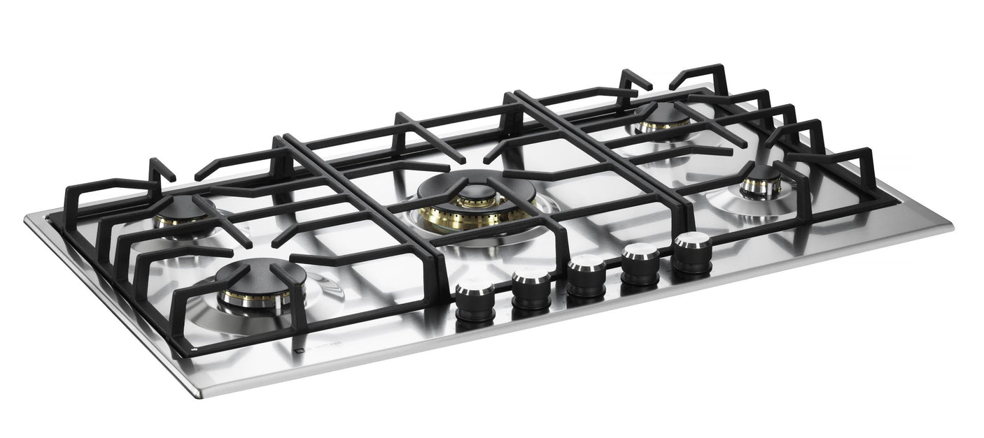 Verona 36" Designer Gas Cooktop-Brass Burners SS