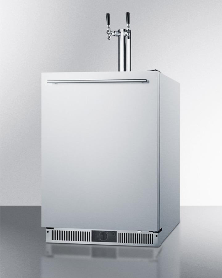 Built-in Frost-free Beer Dispenser With Dual Tap System for Two 1/6 Kegs