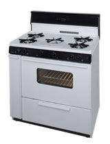36 in. Freestanding Gas Range with 5th Burner and Griddle Package in White