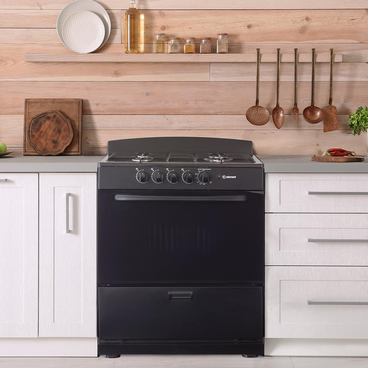 Element Electronics 4.0 cu. ft. 30", 4-Burner Gas Range (EEGR3A4MCCB)
