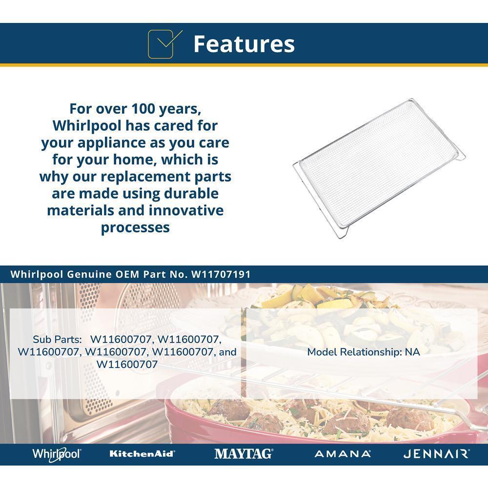 Built-In Microwave Air Fryer Basket - Stainless Steel for Models KMMF530/730P, WMMF7330/7530R, JMHF730/930R & KMBS724SPS (17 1/4-IN L X 10 1/2-IN W X 1 1/2-IN H)