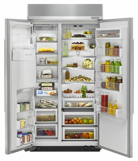 25.0 cu. ft 42-Inch Width Built-In Side by Side Refrigerator - Stainless Steel