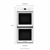 24" Double Wall Oven with True Convection - White