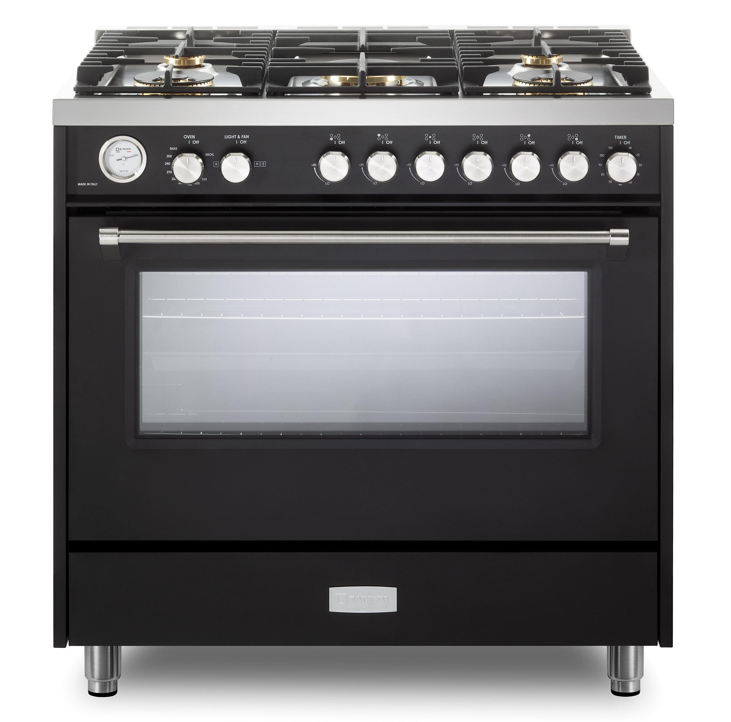 Verona Ultima 36" Gas Range - Matte Black