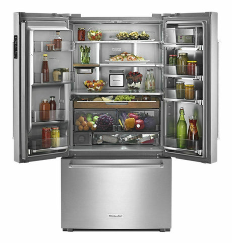 23.8 cu. ft. 36" Counter-Depth French Door Platinum Interior Refrigerator - Stainless Steel