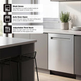24" Top Control Stainless Steel Pocket Handle 47 dBA Dishwasher with Auto Door Open