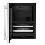 24" Beverage Center with Glass Door and Metal-Front Racks