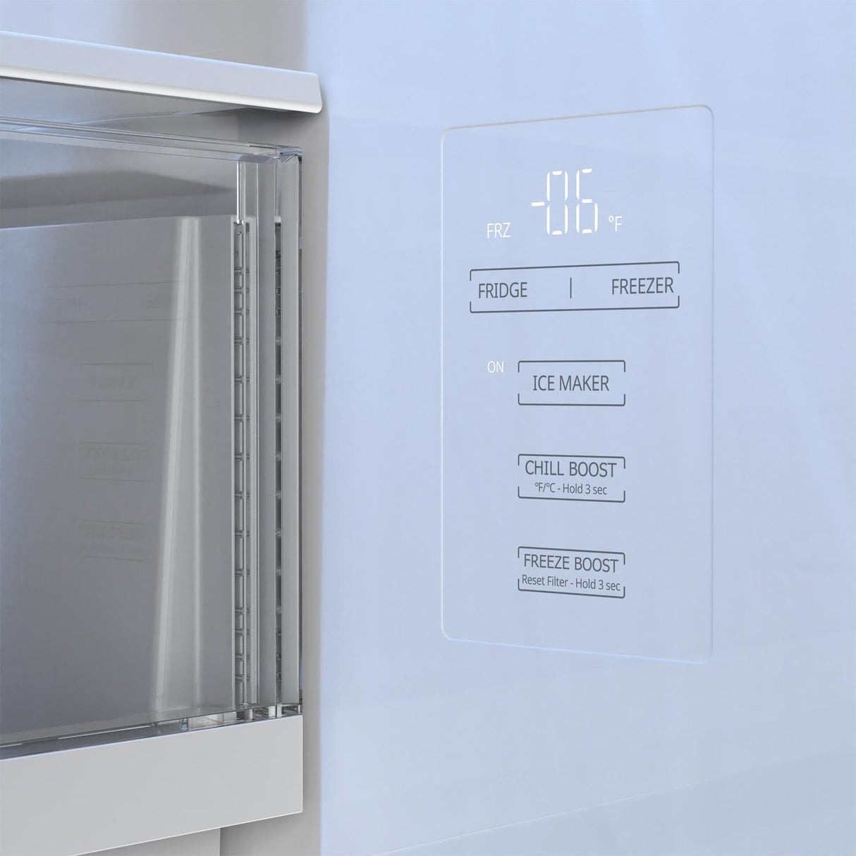 Sharp 26.5 cu.ft. Counter Depth 36 in. French 3-Door Refrigerator with Internal Water Dispenser in Stainless Steel